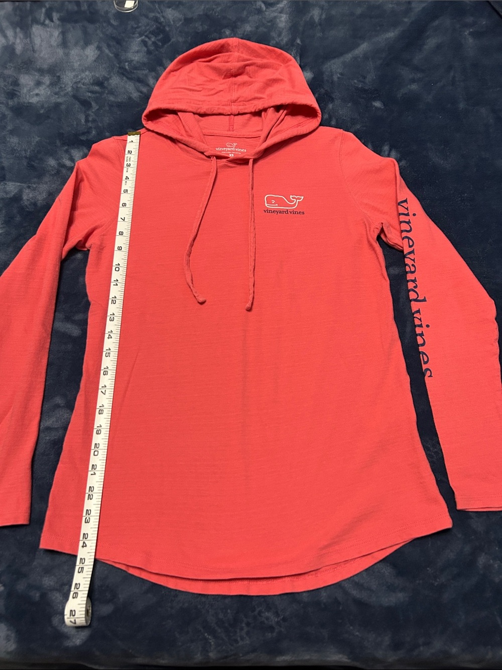 Vineyard Vines Coral Hooded Whale Long-Sleeve Pullover